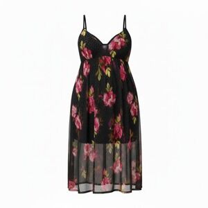 Torrid Mesh Babydoll Romantic Whimsigoth Women‎ size Large Floral Cover Up Dress